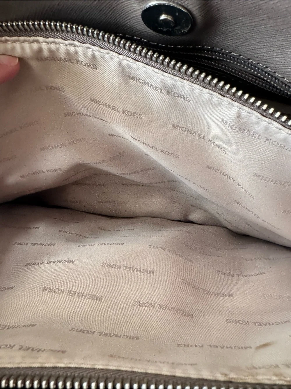 Michael Kors Gray-Taupe Satchel with Strap